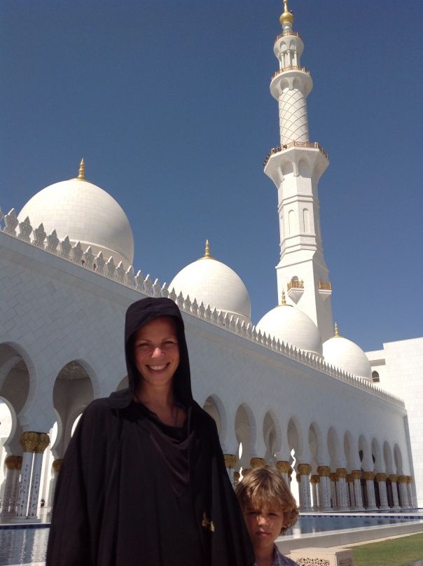 I had to cover up to visit the mosque.